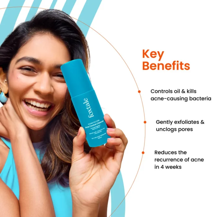 Foxtale Acne Control Cleanser with Salicylic Acid & Niacinamide - Image 3