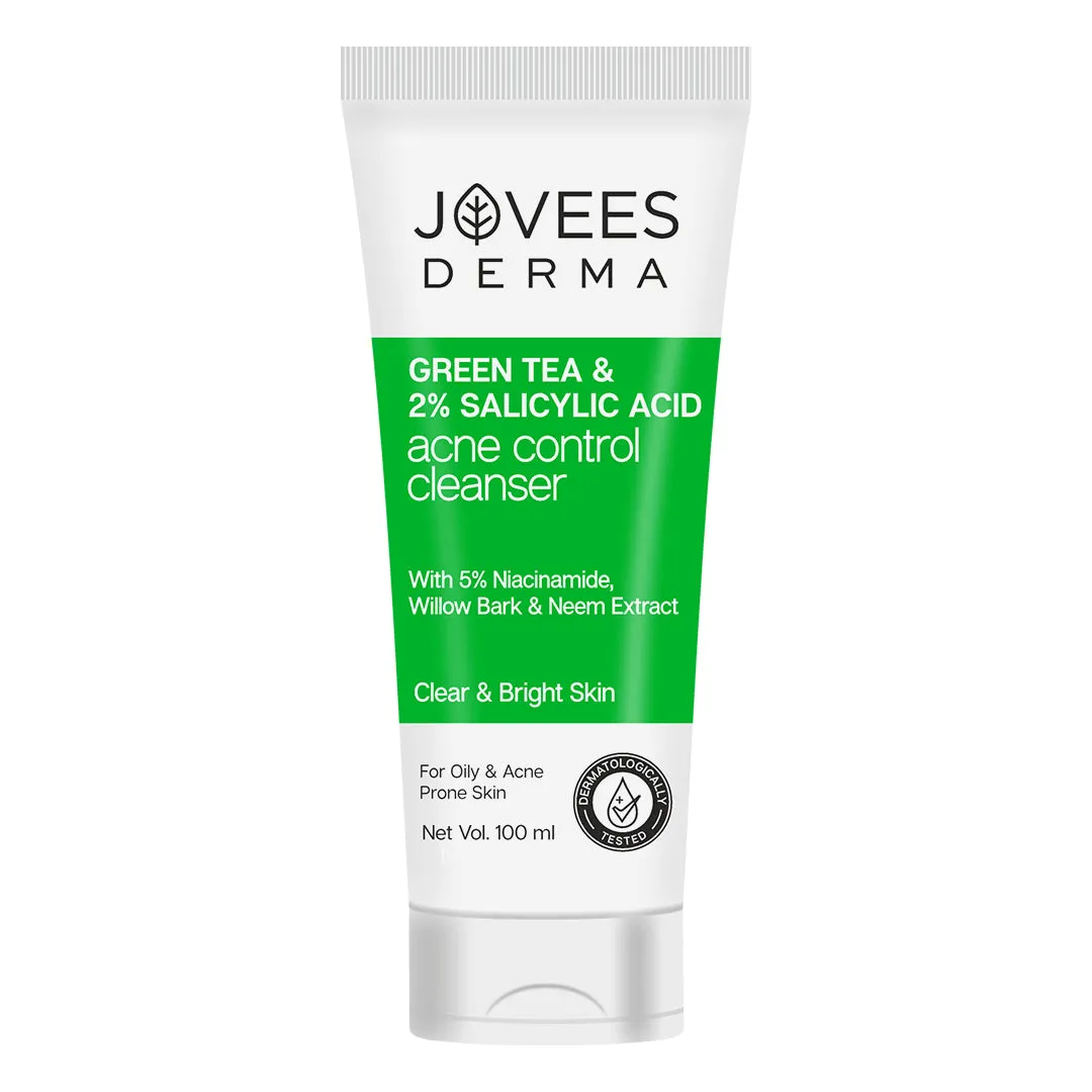 jovees 100ml Jovees Derma Green Tea & 2% Salicylic Acid Acne Control Cleanser Face Wash