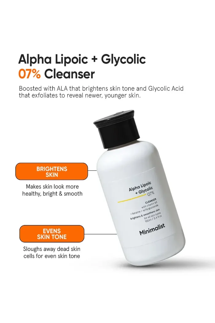 Minimalist Alpha Lipoic + Glycolic 7% Cleanser Exfoliating Face Wash - Image 2